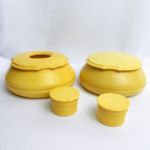 Art Deco Celluloid Vanity Set PyRaLin Vintage Du Barry French Hair Receiver 1930 - Picture 13 of 13